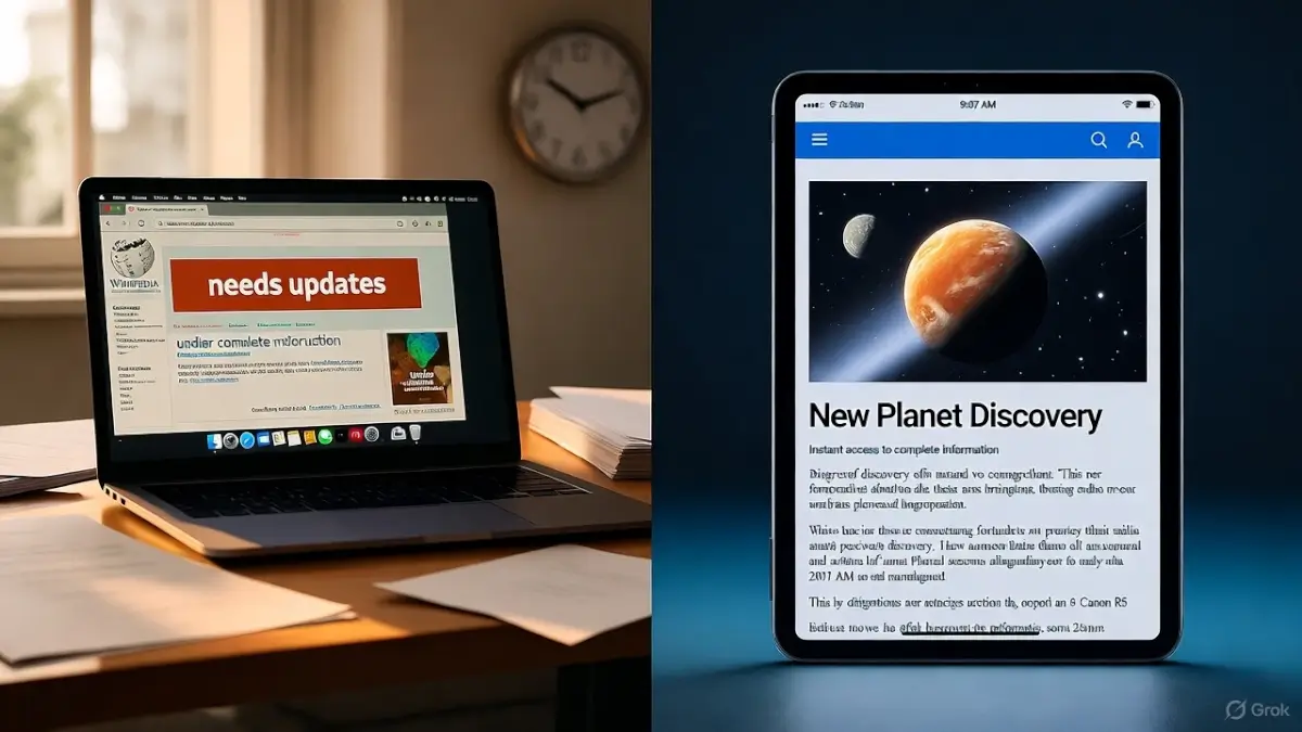 గ్రోకిపీడియా Vs వికీపీడియా: 5 భారీ మార్పులతో సంచలనం సృష్టిస్తున్న ఎలాన్ మస్క్ AI శకం! గ్రోకిపీడియా Vs వికీపీడియా: 5 భారీ మార్పులతో సంచలనం సృష్టిస్తున్న ఎలాన్ మస్క్ AI శకం!